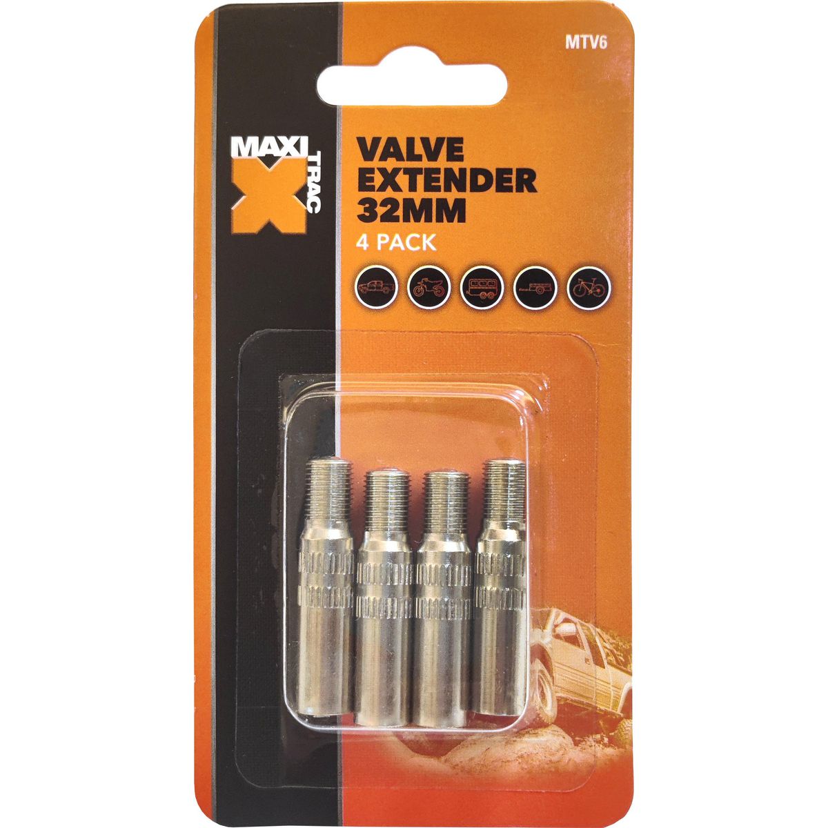 Maxi Trac Valve Extensions 32mm 4 Pack MTV6