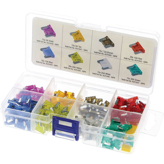 OEX Low Profile Mini Fuse Assortment Kit - 166Pcs ACX1735