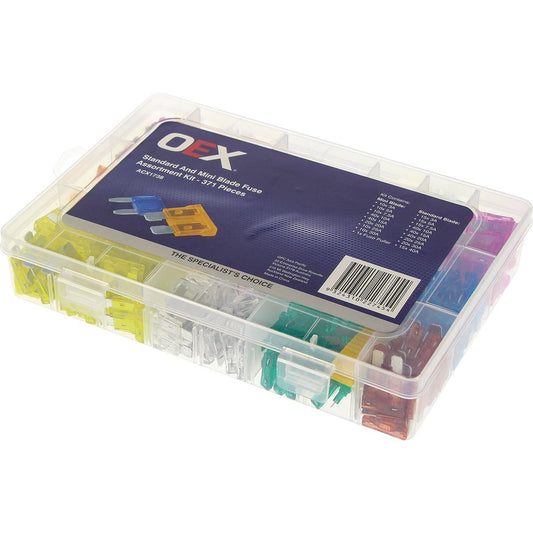 OEX Standard & Mini Blade Fuse Assortment Kit - 371 Pieces ACX1738