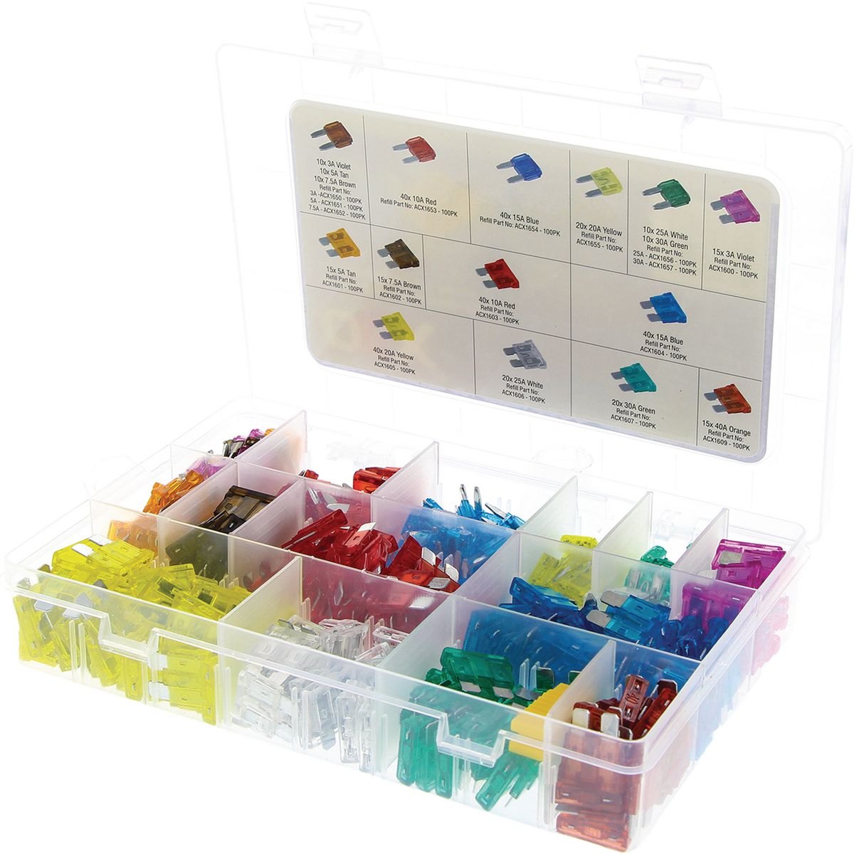 OEX Standard & Mini Blade Fuse Assortment Kit - 371 Pieces ACX1738