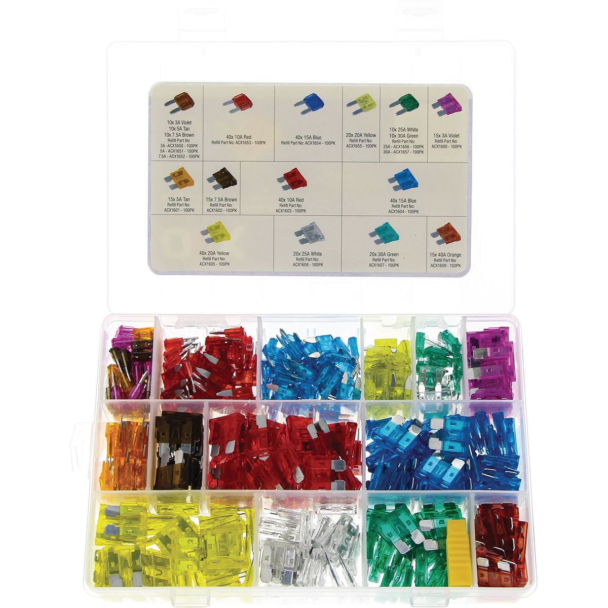 OEX Standard & Mini Blade Fuse Assortment Kit - 371 Pieces ACX1738