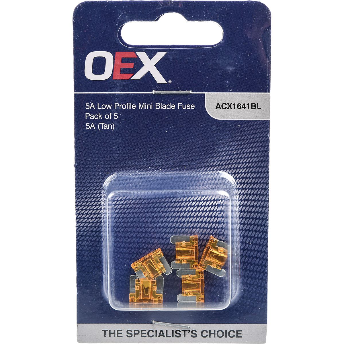 OEX Low Profile Mini Blade Fuse, 5A Tan - Pack Of 5 ACX1641BL