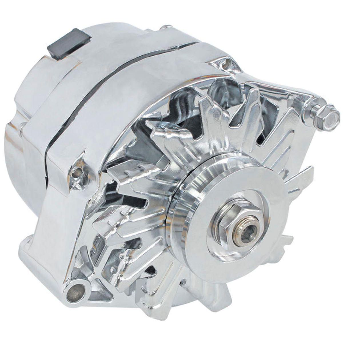 Aeroflow Chrome 100 Amp 1 Or 3 Wire Alternator Suits GM Chev