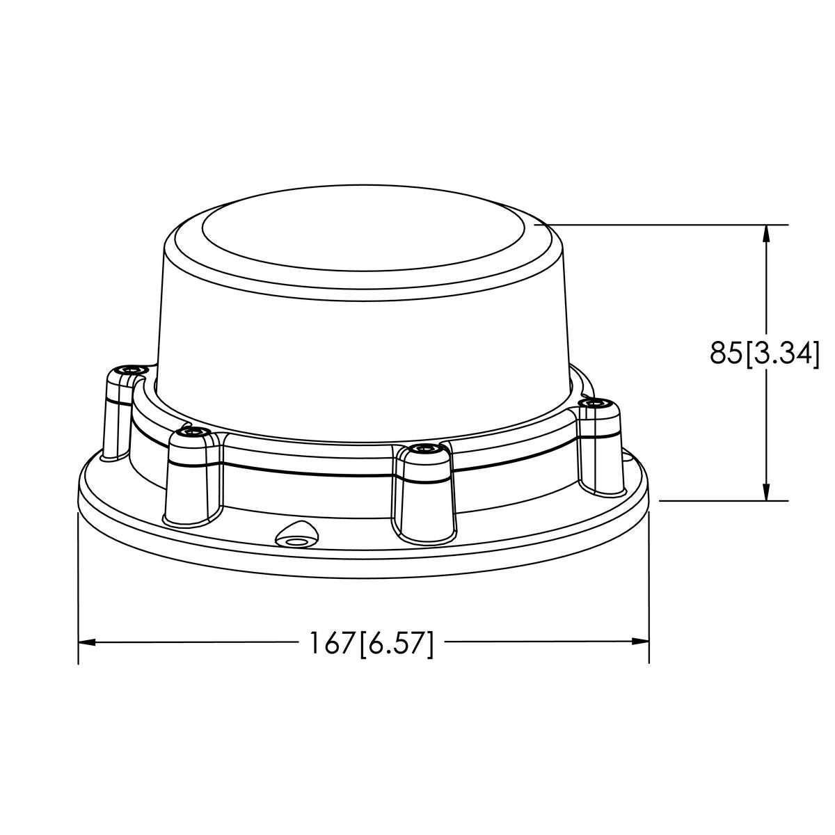 Ecco 12/24V LED Heavy Duty Amber Beacon 3 Bolt Fixed Mount EB8160A