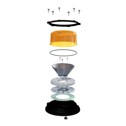 Ecco 12/24V LED Heavy Duty Amber Beacon 3 Bolt Fixed Mount EB8160A