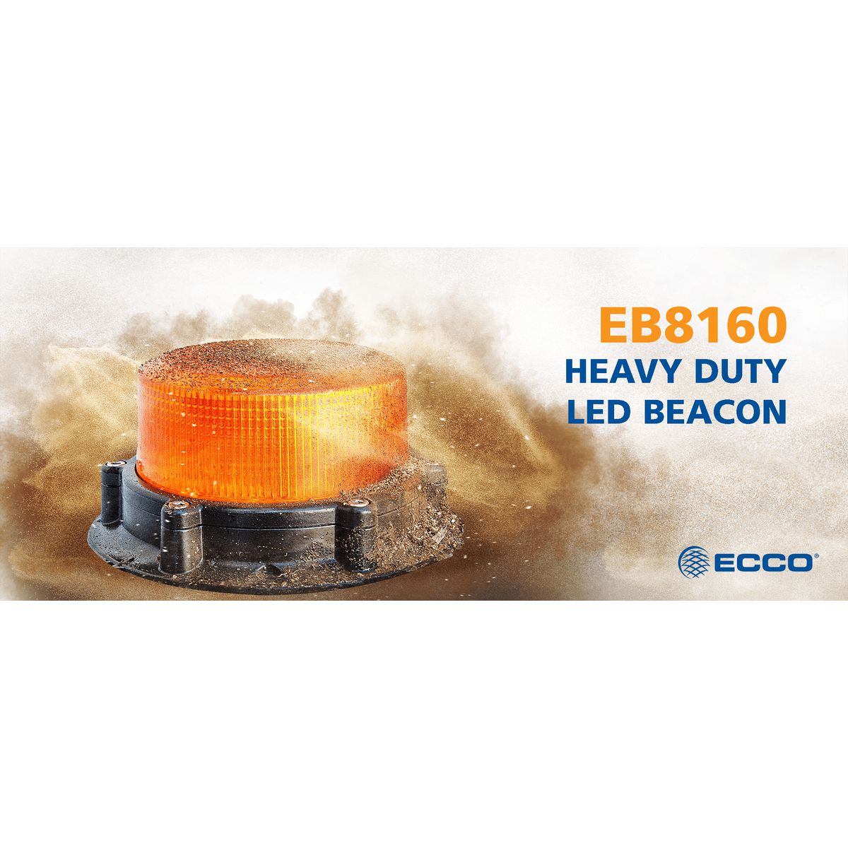 Ecco 12/24V LED Heavy Duty Amber Beacon 3 Bolt Fixed Mount EB8160A