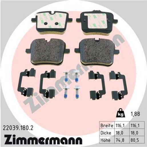 Zimmermann Brake Pad Rear Set 22039.180.2