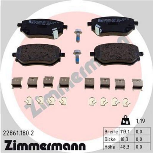 Zimmermann Brake Pad Rear Set 22861.180.2