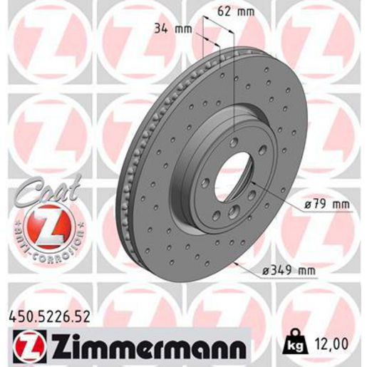 Zimmermann Sport Z Brake Rotor Single 349mm Front 450.5226.52