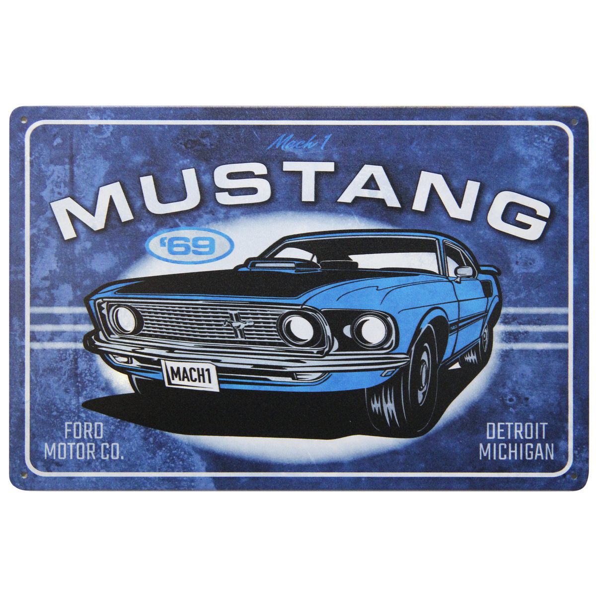 Ford Mustang Blue Metal Sign MUS02VS002