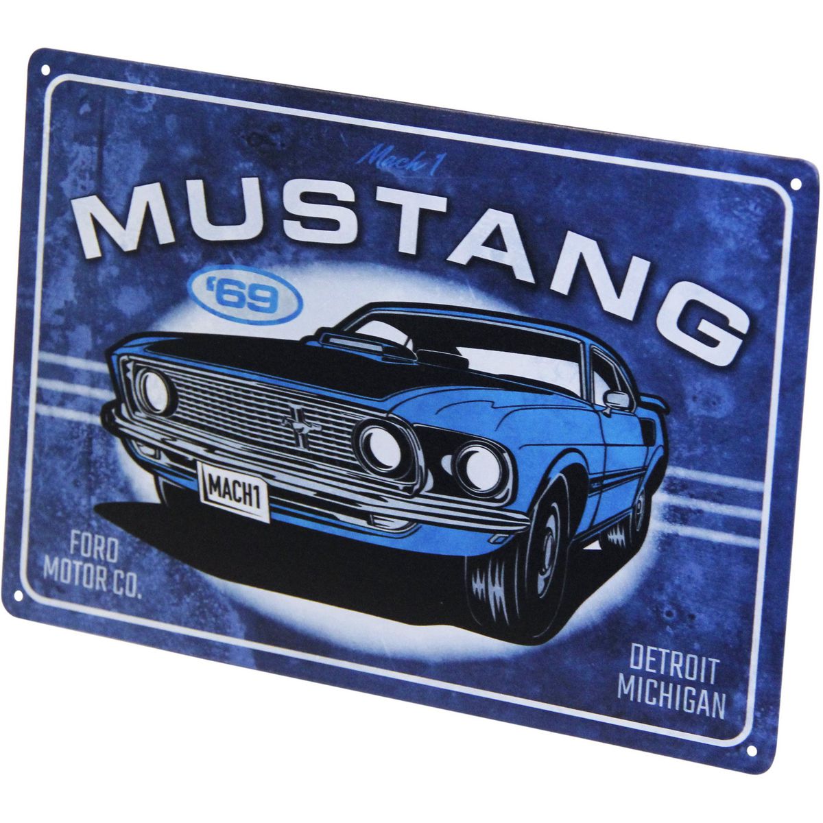 Ford Mustang Blue Metal Sign MUS02VS002
