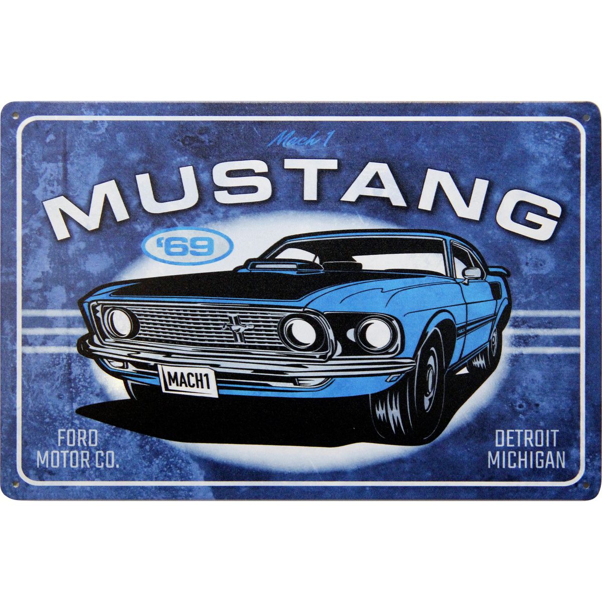 Ford Mustang Blue Metal Sign MUS02VS002