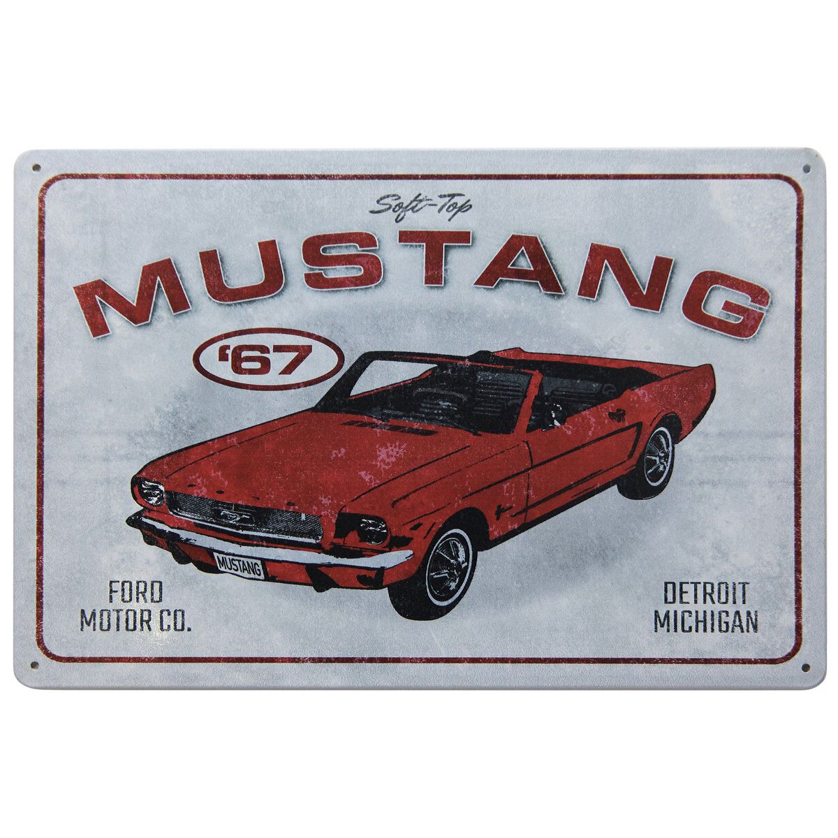 Ford Mustang Red Metal Sign MUS02VS001