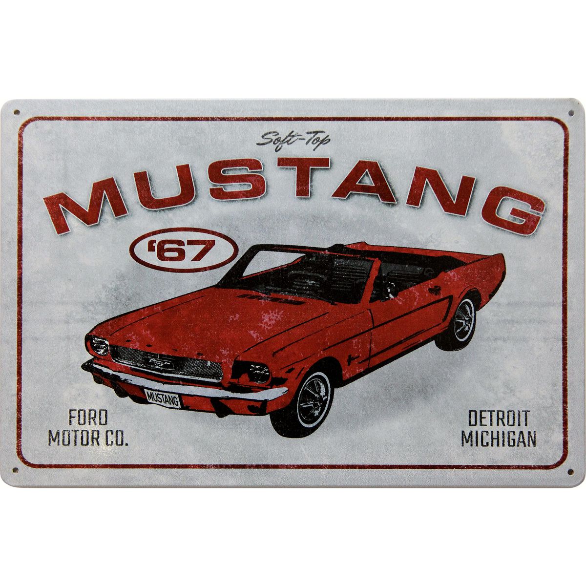 Ford Mustang Red Metal Sign MUS02VS001