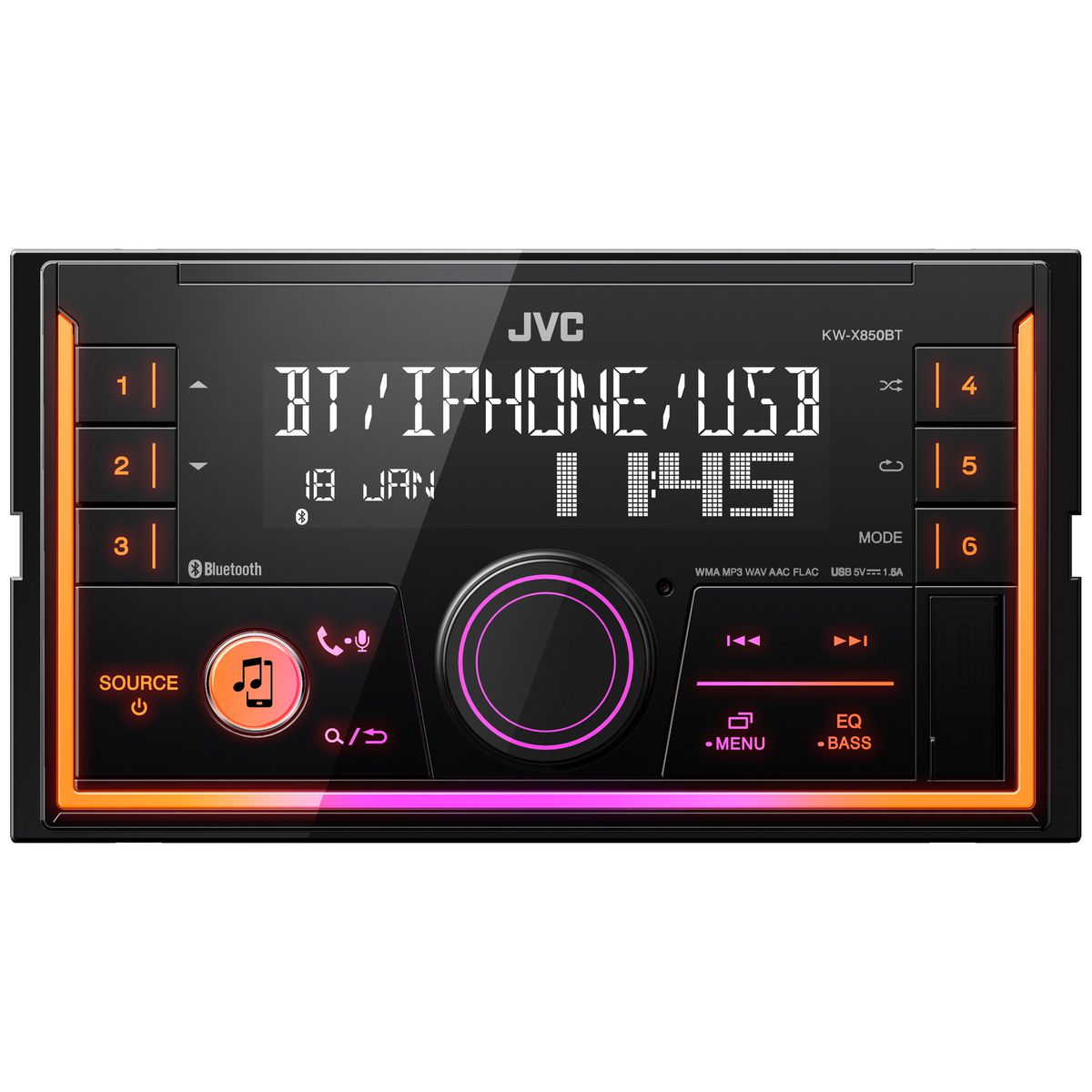 JVC Head Unit W/Bluetooth/USB KW-X850BT