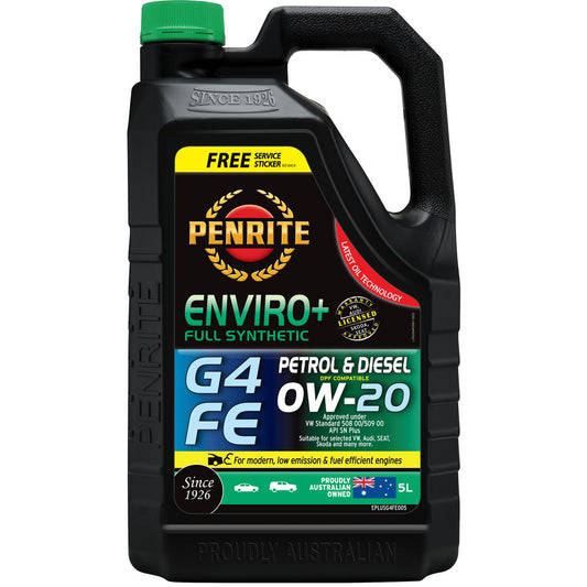 Penrite Enviro+ G4 0W-20 Engine Oil 5L EPLUSG4FE005