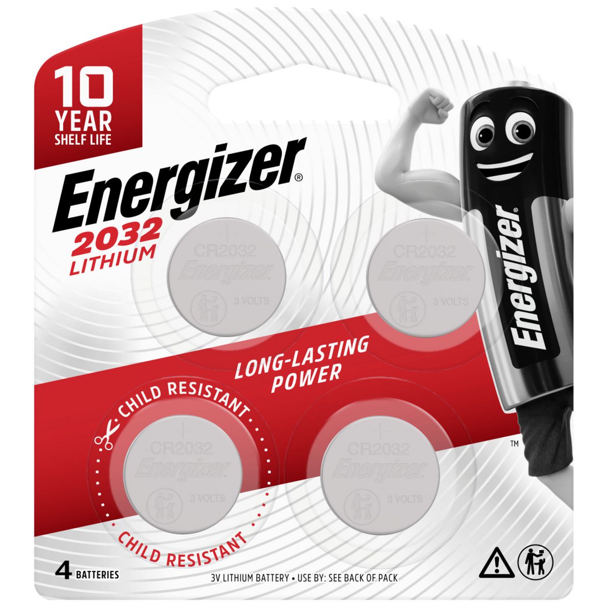 Energizer Batt Button Lith 3V Pk4 E303803700