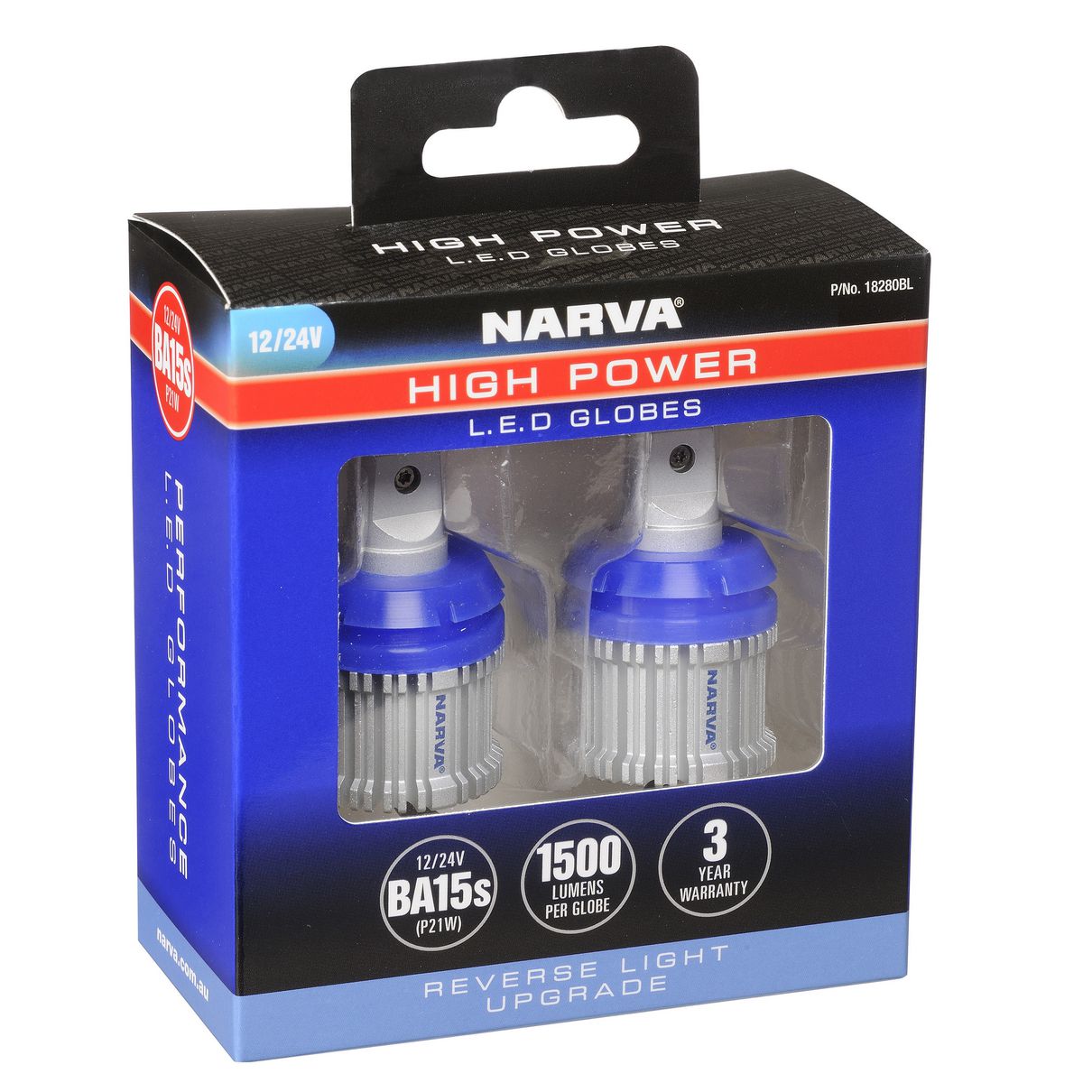 Narva LED Globe BA15S 12/24V HP Rev 18280BL