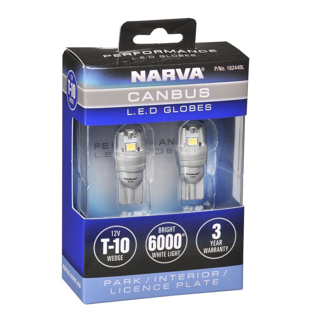 Narva T10 Globe Canbus Wedge 12V (Blister) 18244BL