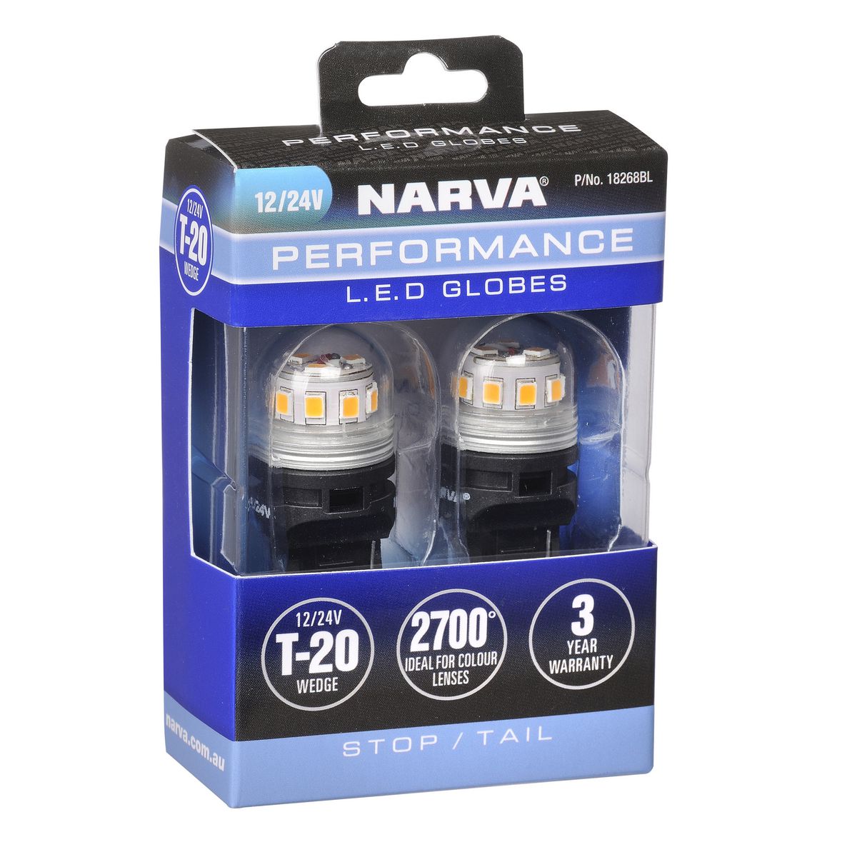 Narva Globe 12V T20 W21/5W Wedge 18268BL