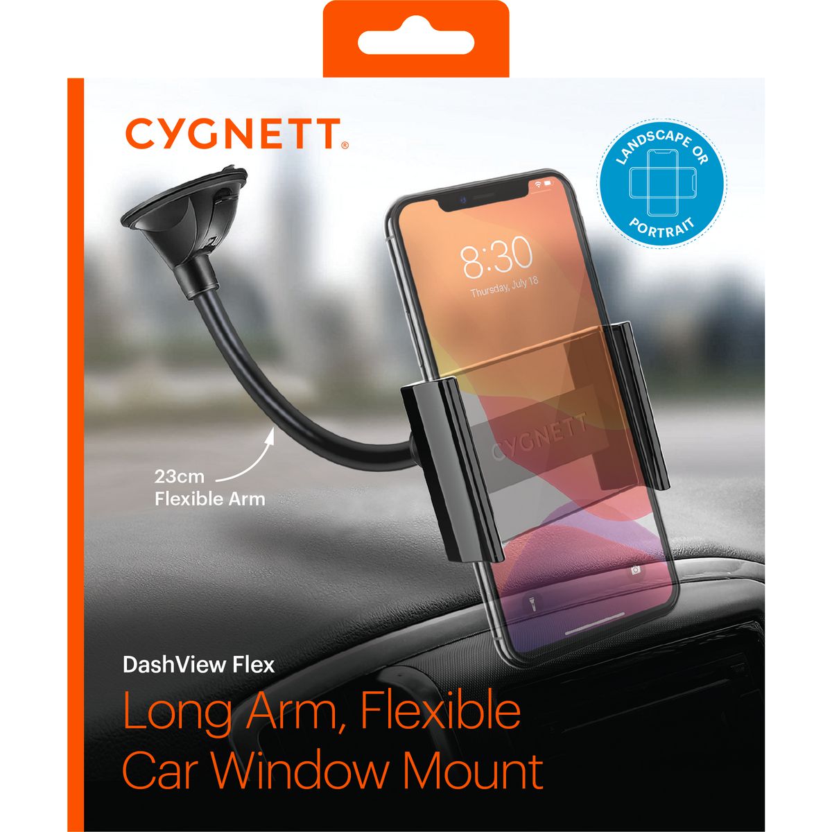 Cygnett Universal Long Arm Flexible Window Mount Car Phone Holder CY3540ACCAR