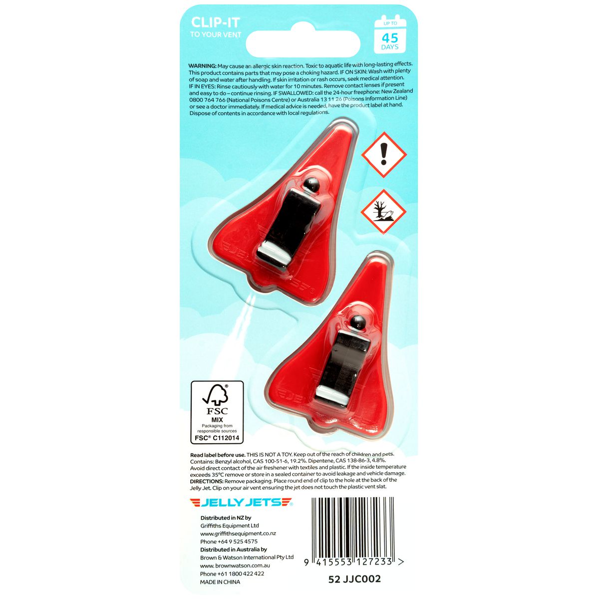 Jelly Jets Clip-It Cherry Air Freshener 52 JJC002