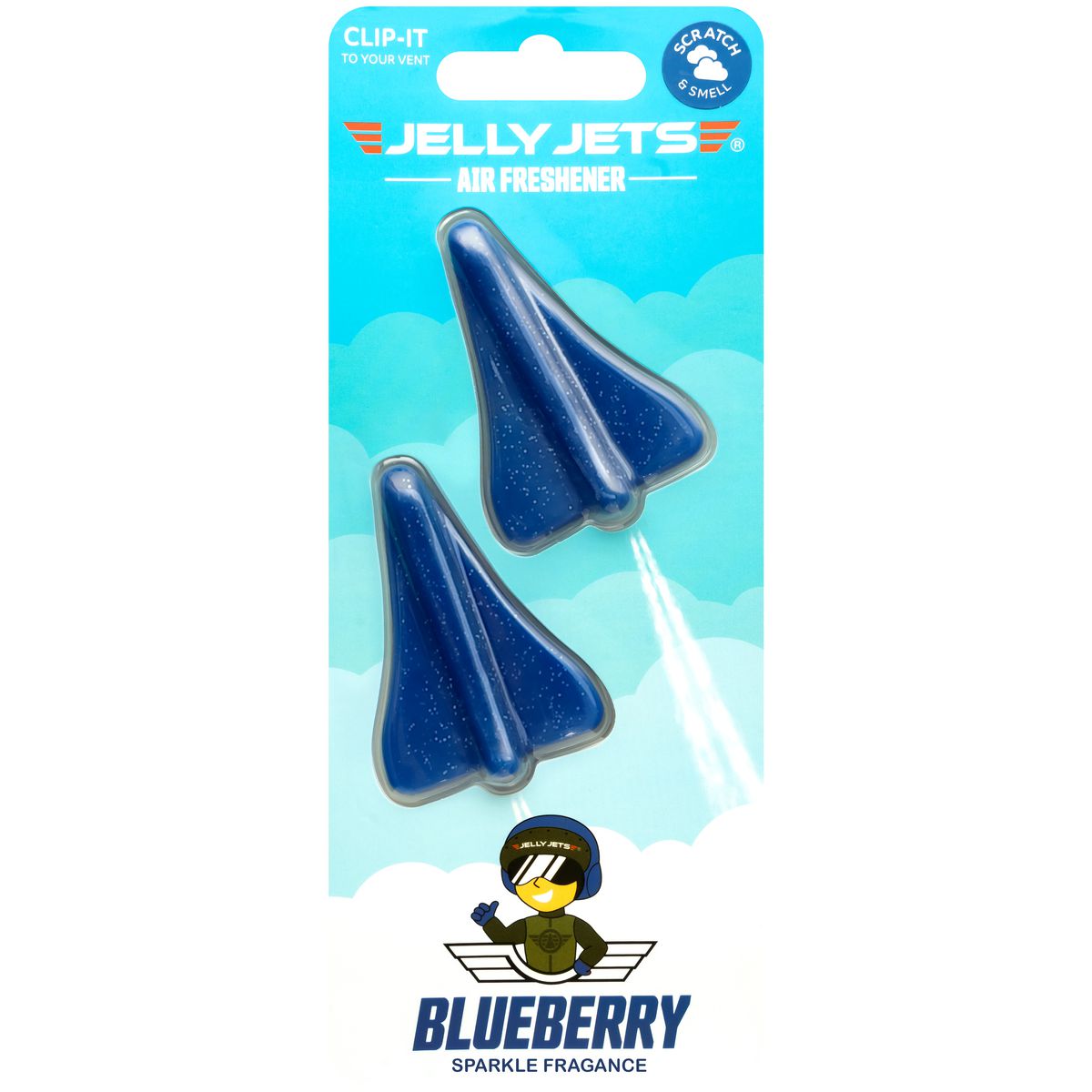 Jelly Jets Clip-It Sparkle Blueberry Air Freshener 52 JJC003S