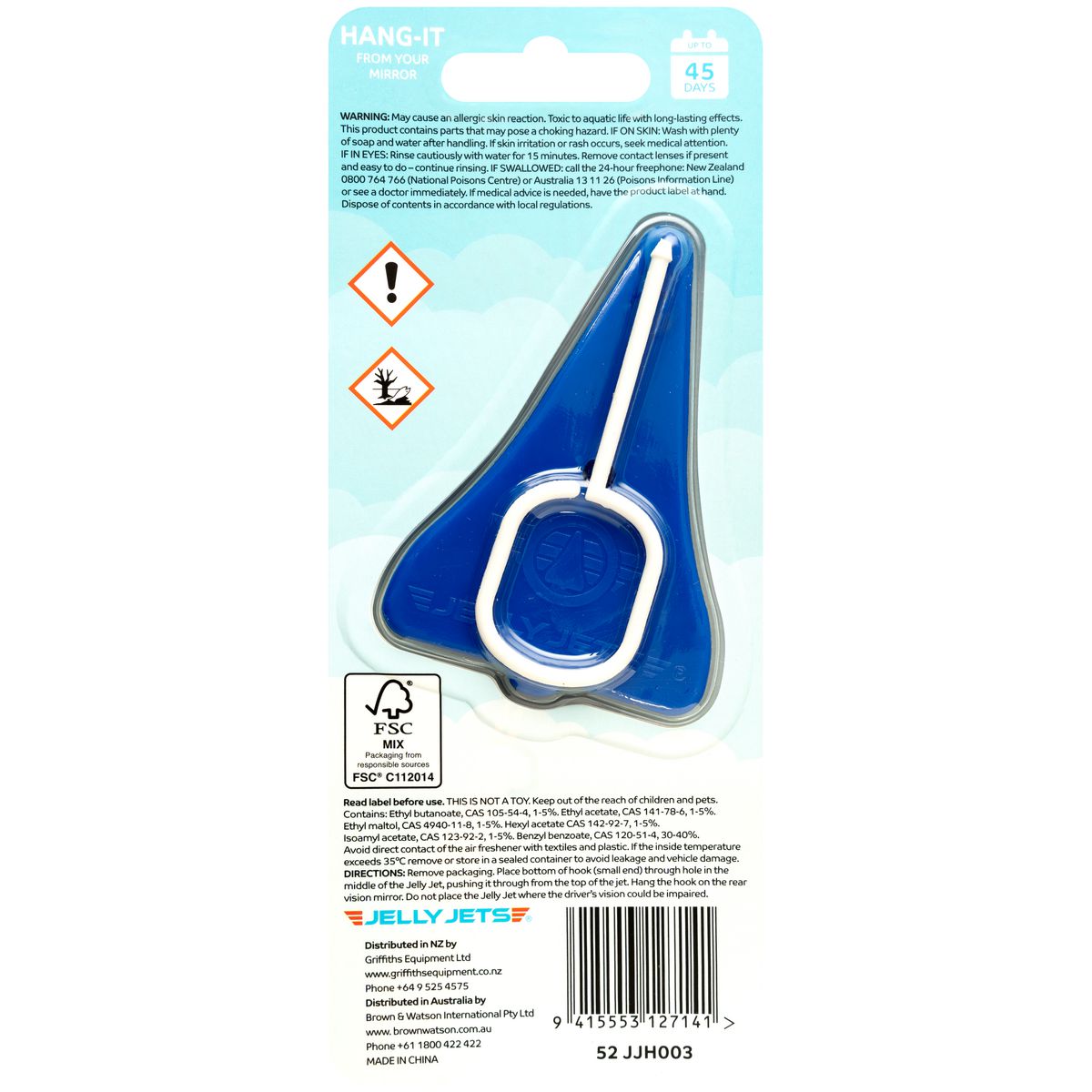 Jelly Jets Hang-It Blueberry Air Freshener 52 JJH003
