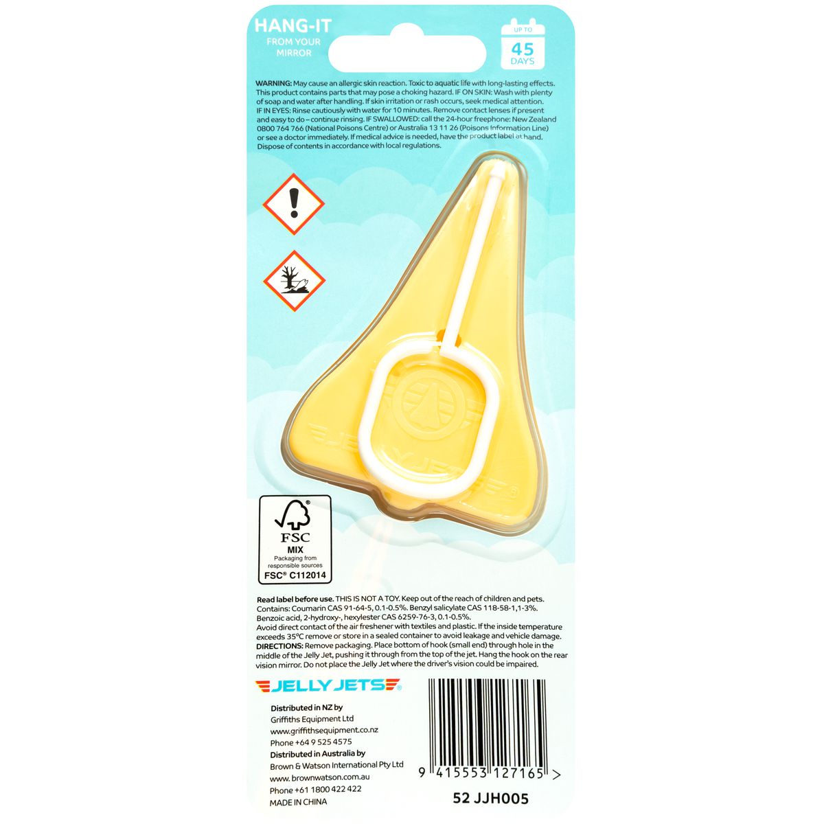 Jelly Jets Hang-It Vanilla Air Freshener 52 JJH005