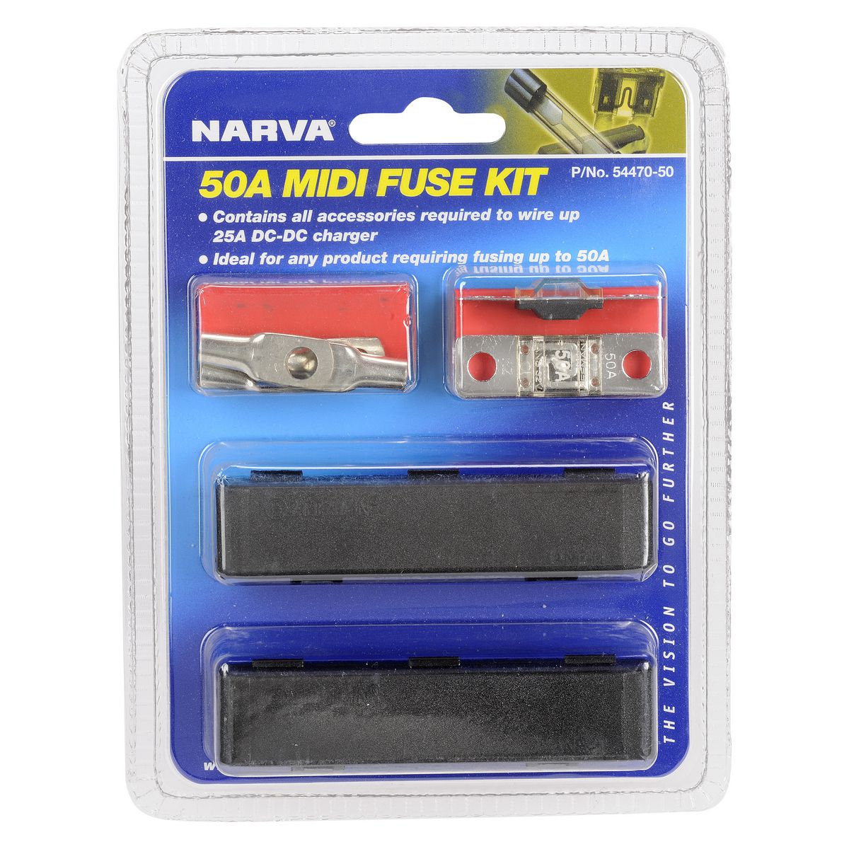 Narva 50A Midi Fuse Kit Suits 25A Dcdc Chargers 54470-50BL