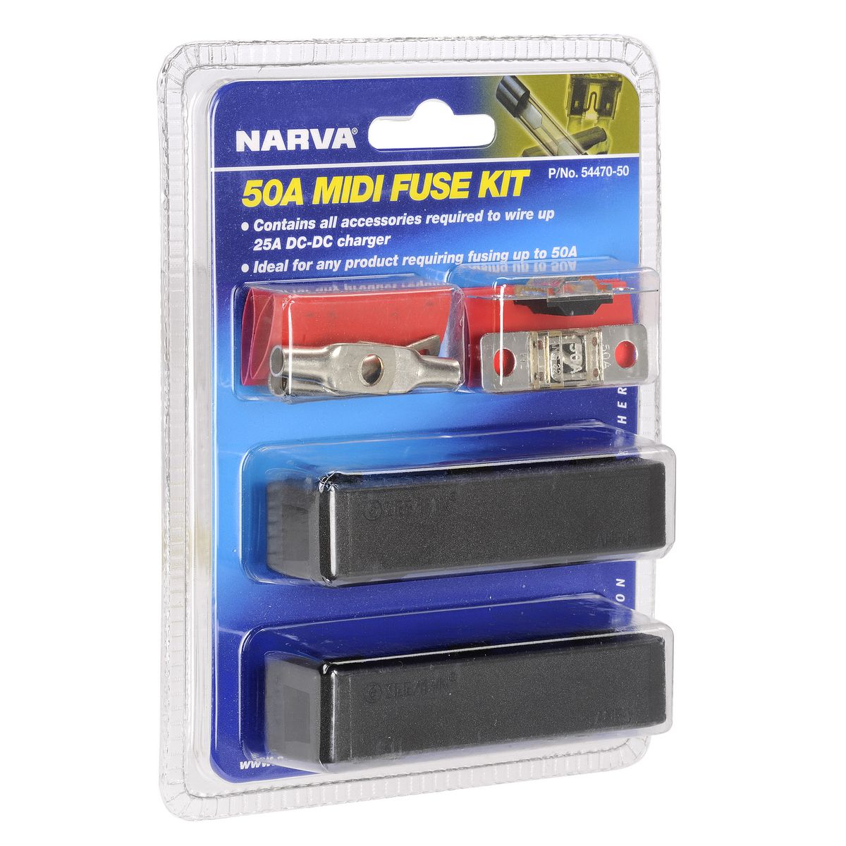 Narva 50A Midi Fuse Kit Suits 25A Dcdc Chargers 54470-50BL