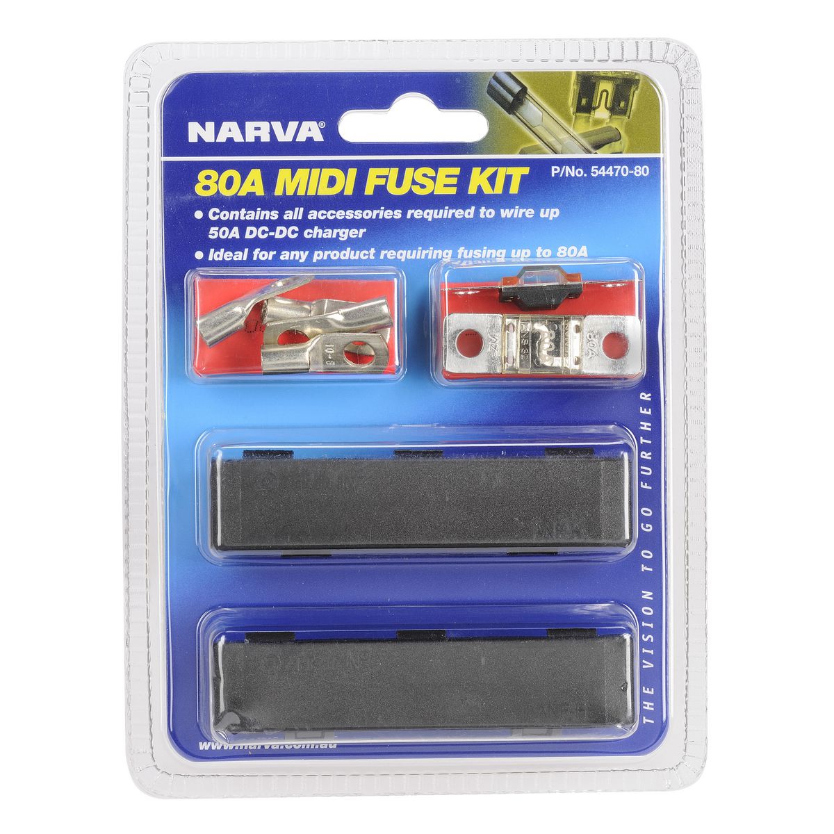 Narva Midi Fuse Kit 80A Suits 50A DCDC Chargers 54470-80BL