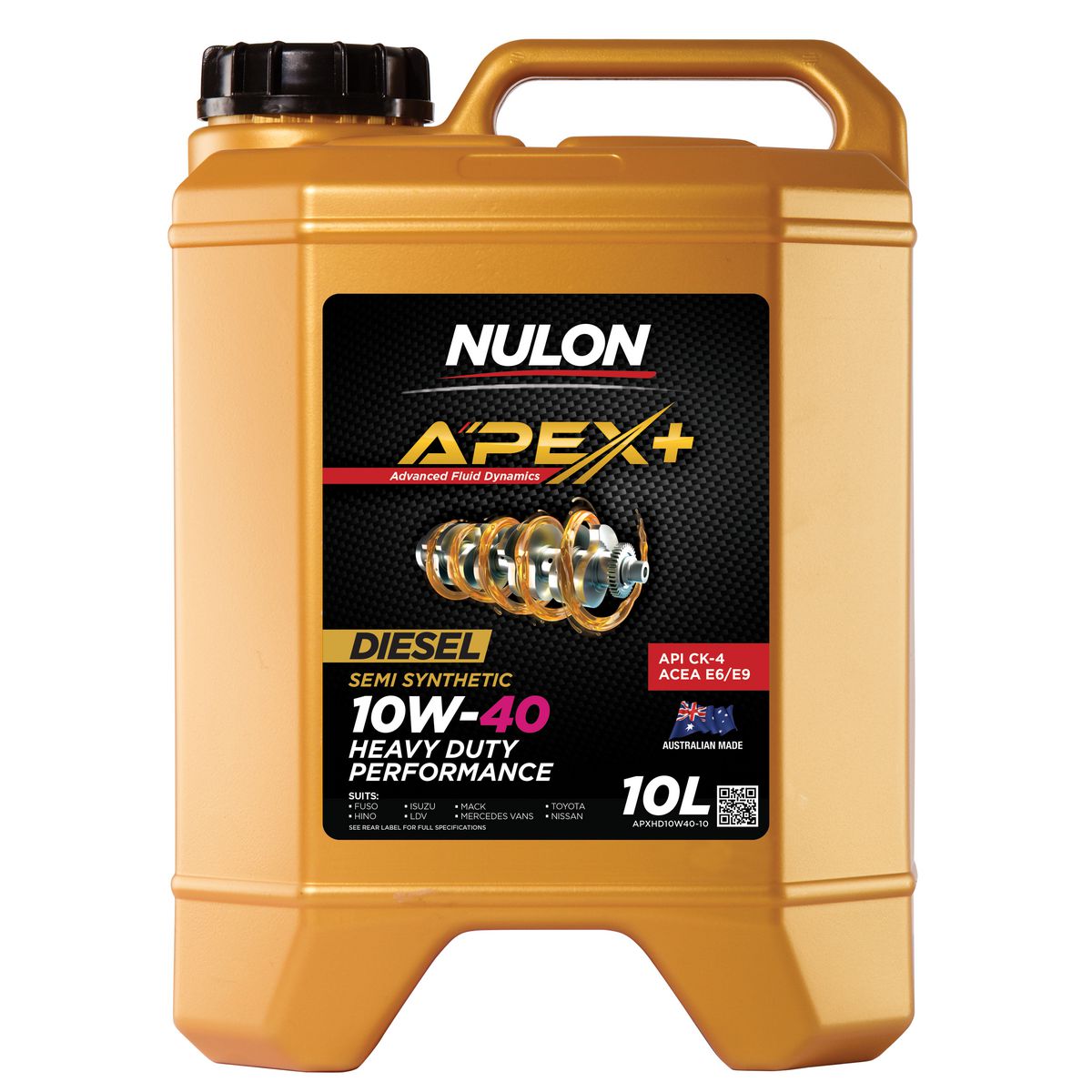 Nulon APEX+ 10W-40 Heavy Duty Diesel Engine Oil 10L Semi Synthetic APXHD10W40-10