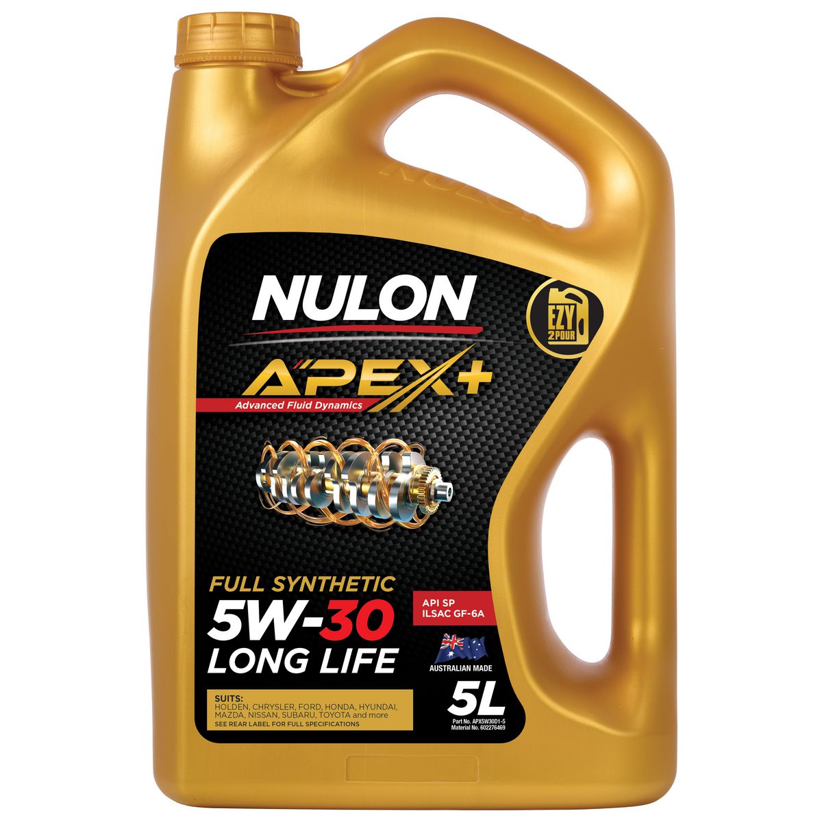 Nulon APEX+ 5W-30 Long Life Engine Oil 5L Full Synthetic APX5W30D1-5