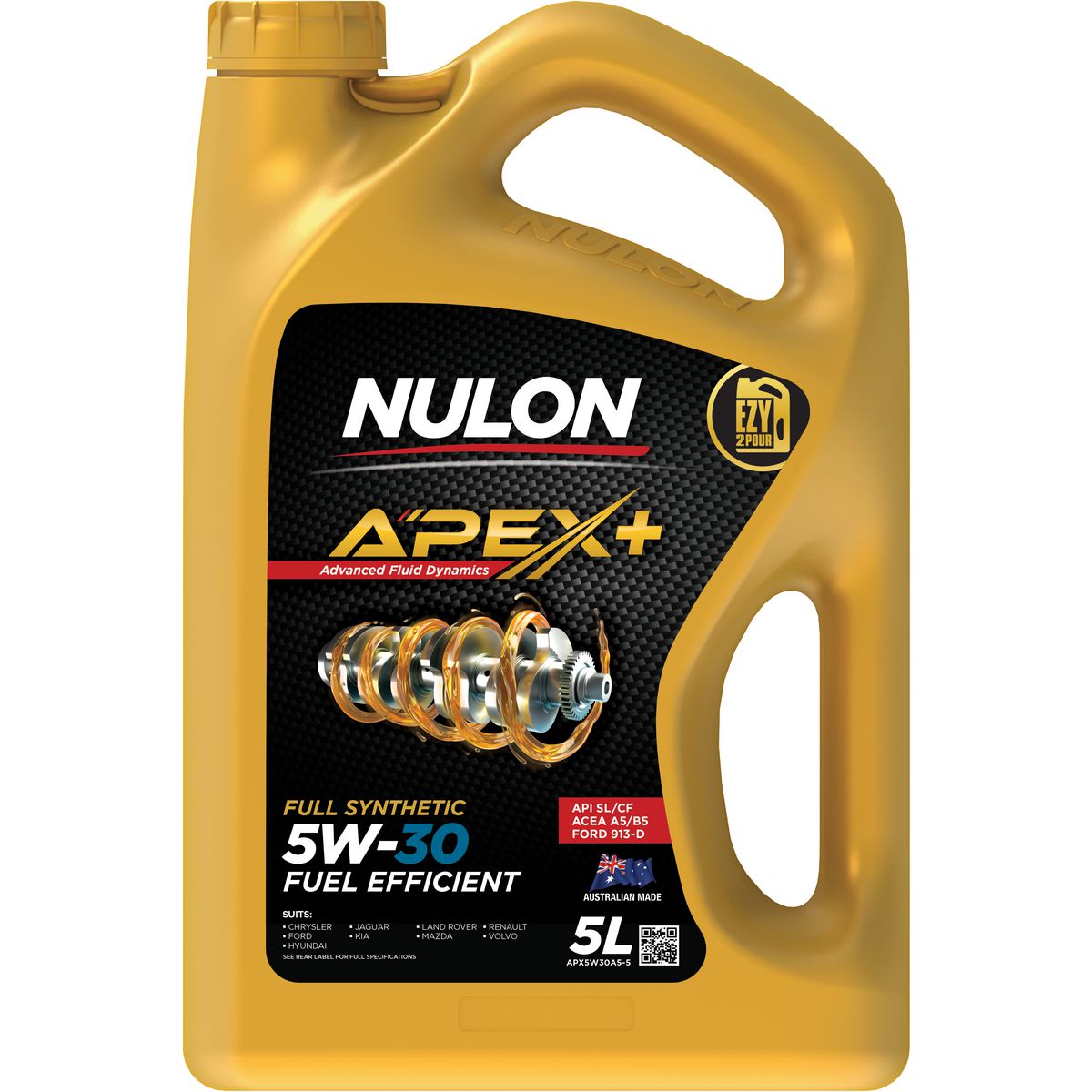 Nulon APEX+ 5W-30 Fuel Efficient Engine Oil 5L Full Synthetic APX5W30A5-5