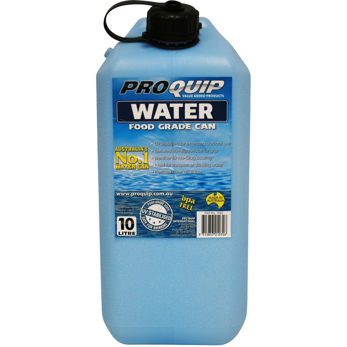 Proquip 10L Light Blue Plastic Water Jerry Can 1032