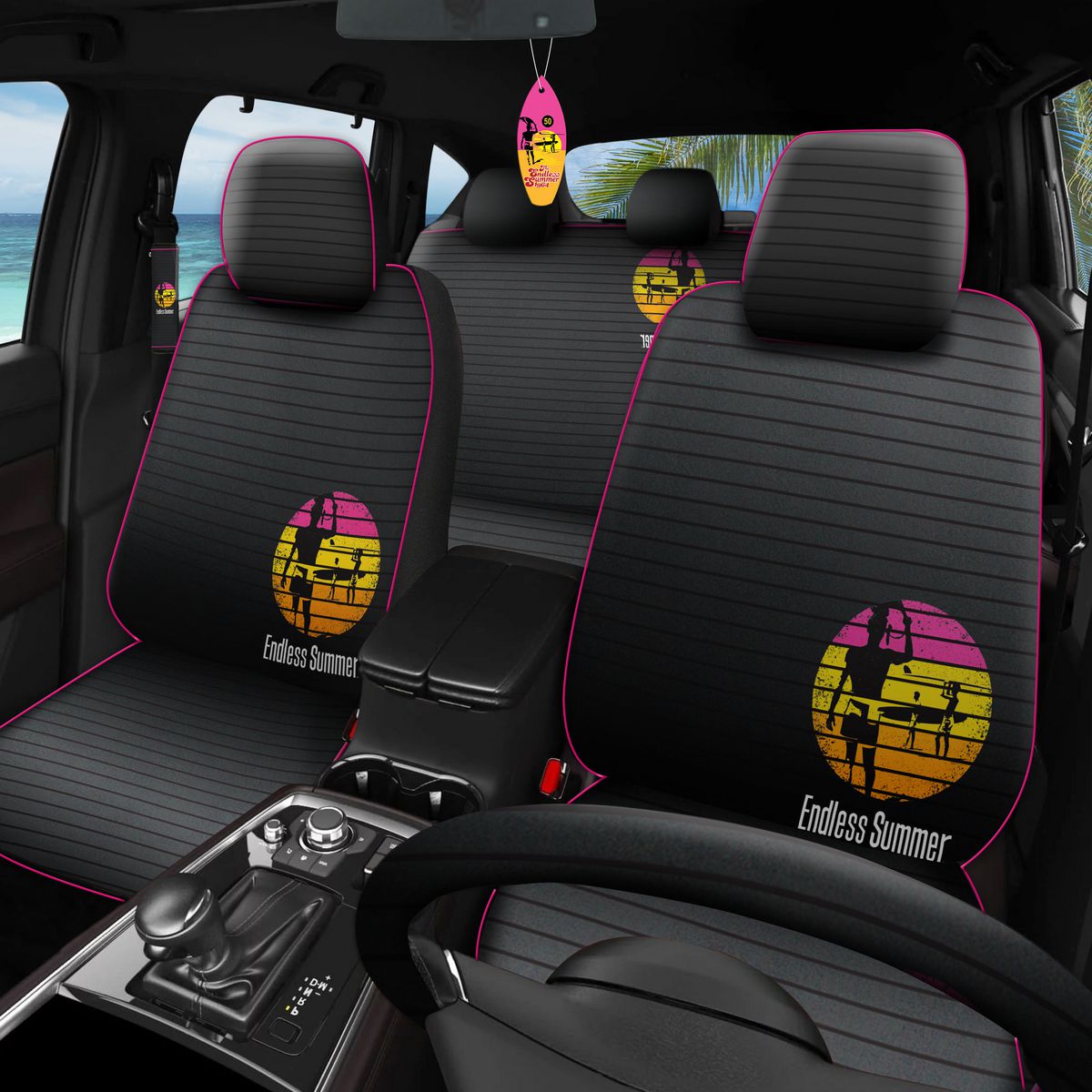 The Endless Summer 8 Piece Car Seat Cover Pack - Stripes 8102539