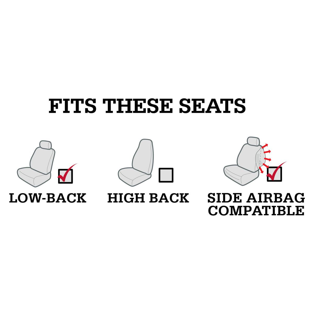Holden Heritage Rustic Vintage Stripes Car Seat Covers Leather-Look, Black - Pair 4702531