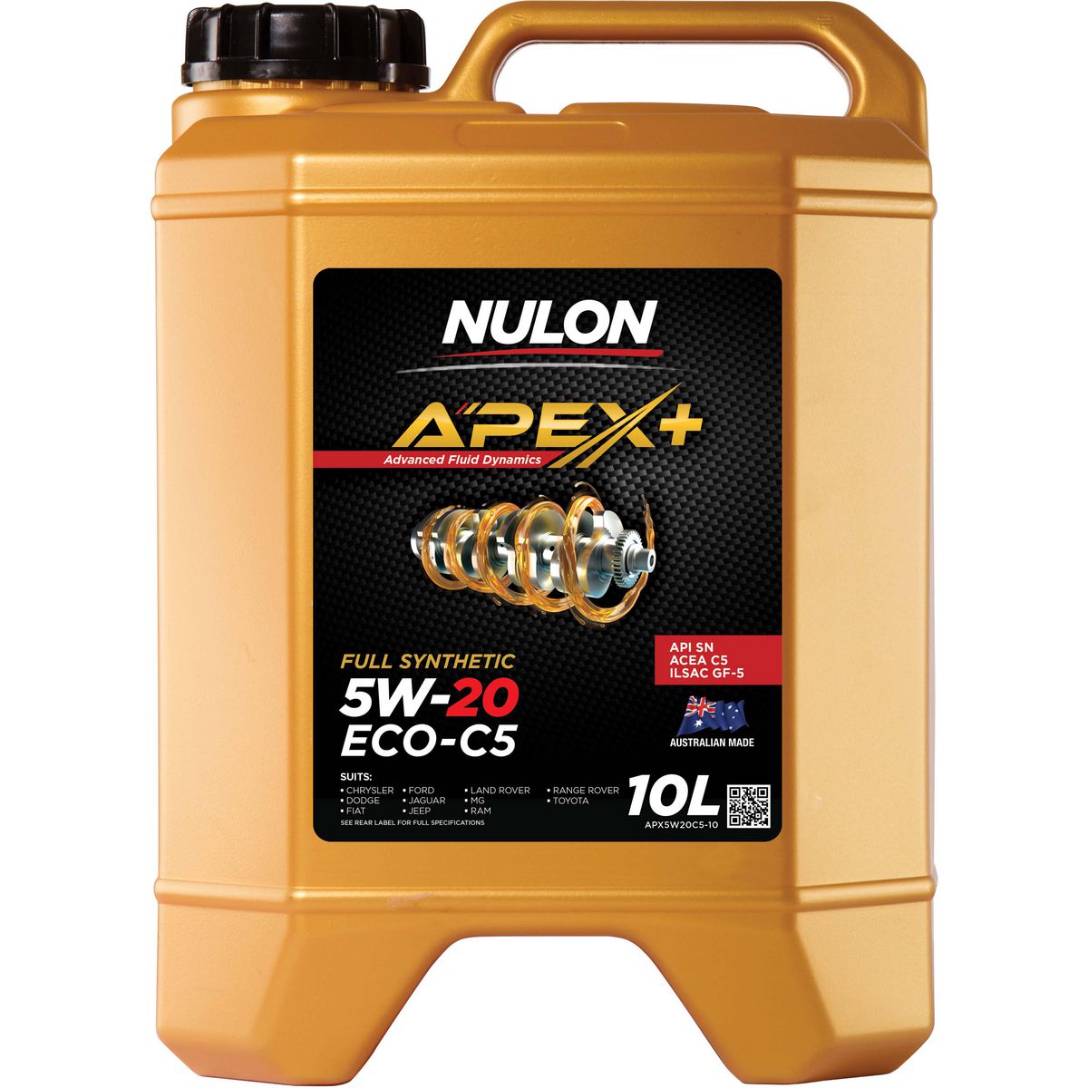 Nulon APEX+ 5W-20 ECO C5 Engine Oil 10L Full Synthetic APX5W20C5-10