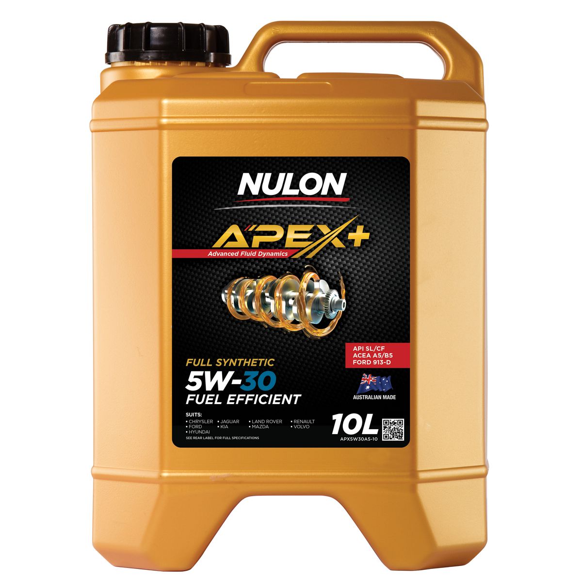 Nulon APEX+ 5W-30 Fuel Efficient Engine Oil 10L Full Synthetic APX5W30A5-10
