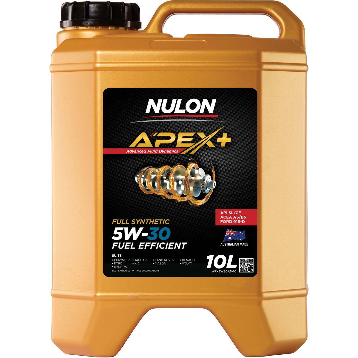 Nulon APEX+ 5W-30 Fuel Efficient Engine Oil 10L Full Synthetic APX5W30A5-10