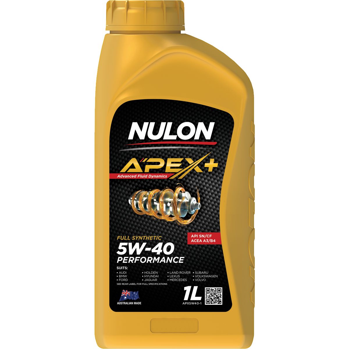 Nulon APEX+ 5W-40 Performance Engine Oil 1L Full Synthetic APX5W40-1