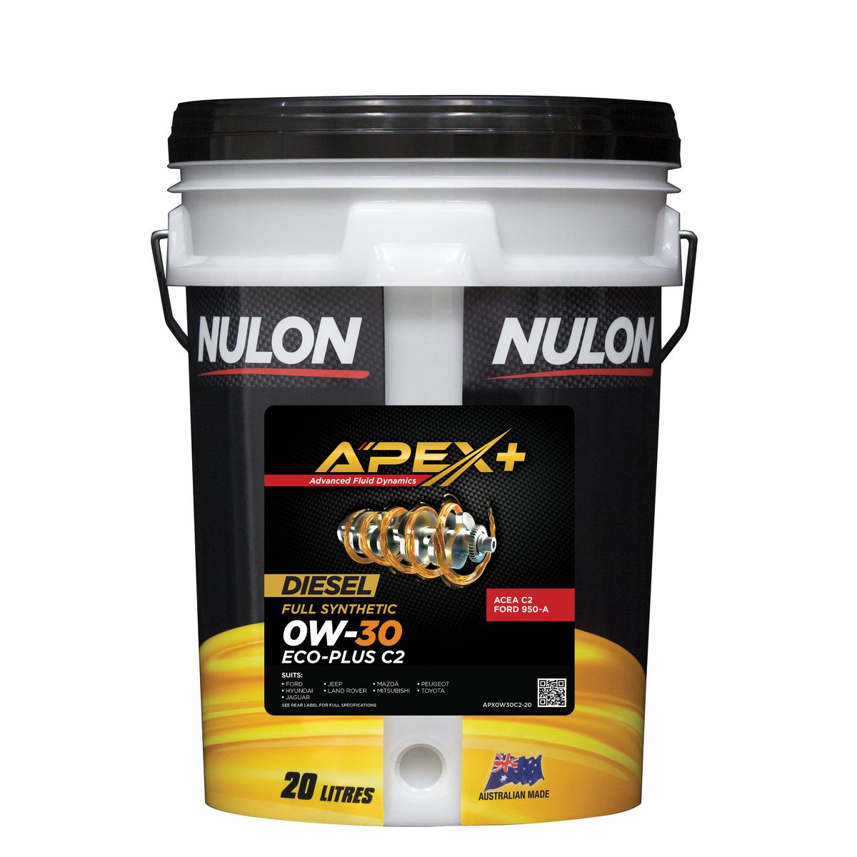 Nulon APEX+ 0W-30 Performance C2 Engine Oil 20L Full Synthetic APX0W30C2-20
