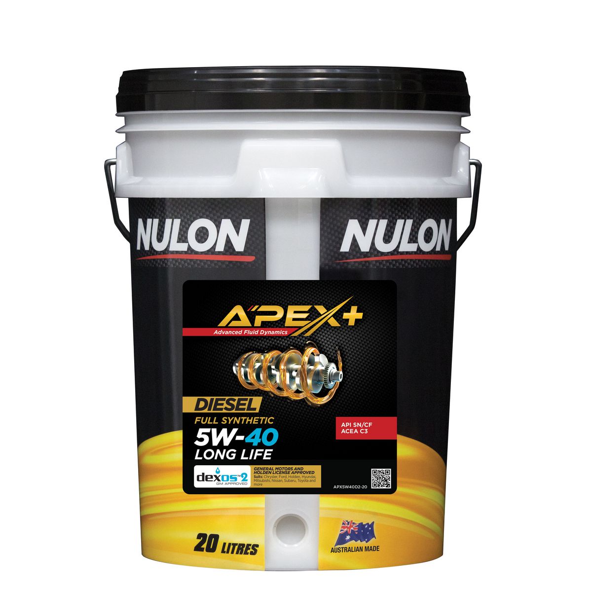 Nulon APEX+ 5W-40 Long Life Engine Oil 20L Full Synthetic APX5W40D2-20