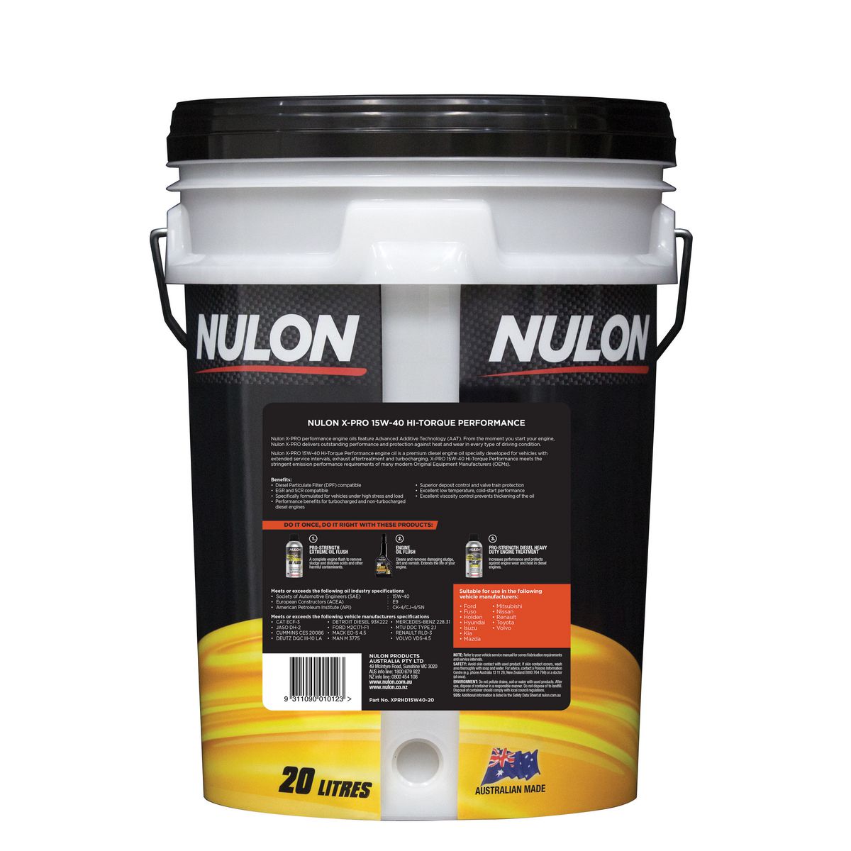 Nulon X-PRO 15W-40 Hi-Torque Performance Engine Oil 20L Mineral XPRHD15W40-20