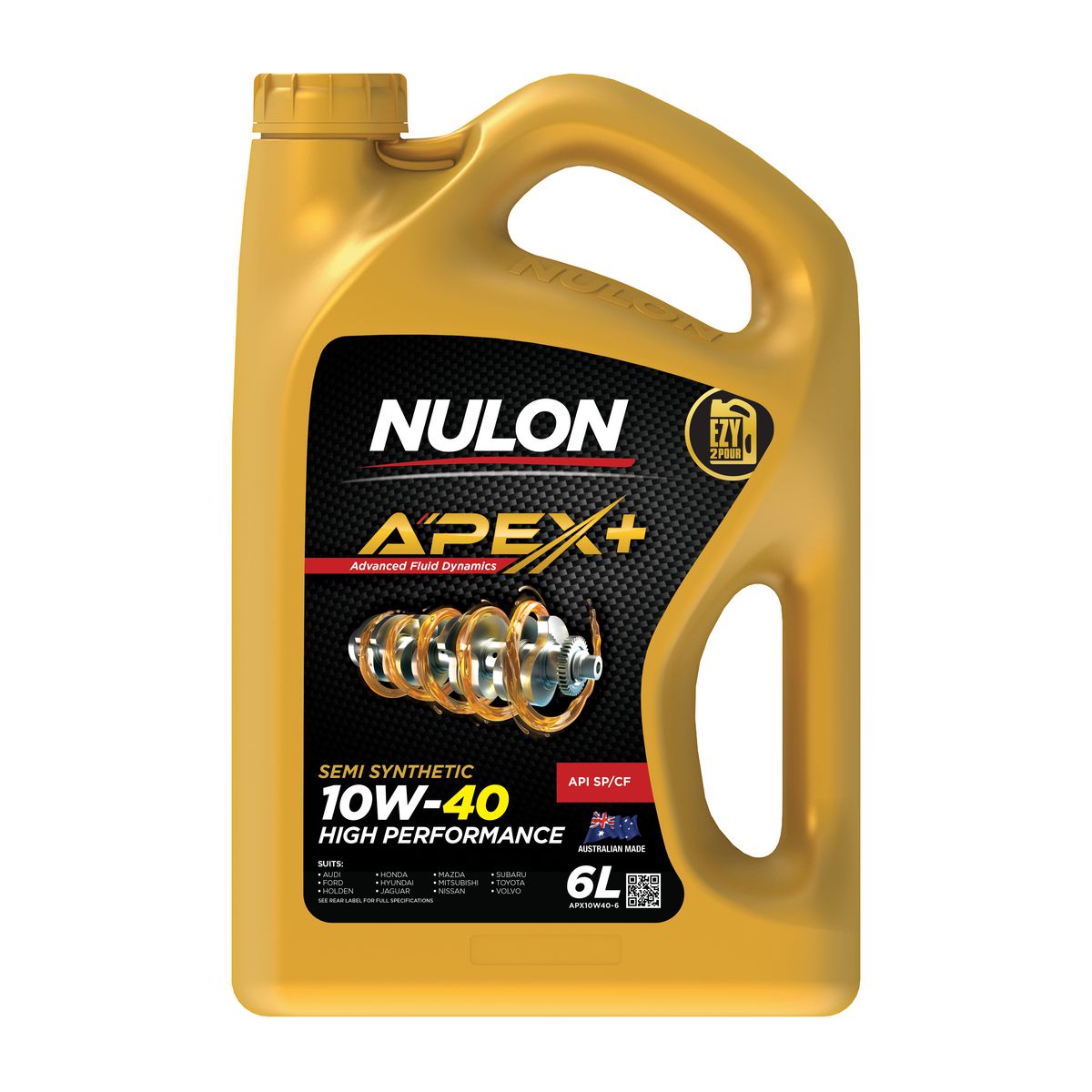 Nulon APEX+ 10W-40 Long Life Performance Engine Oil 6L Semi Synthetic APX10W40-6