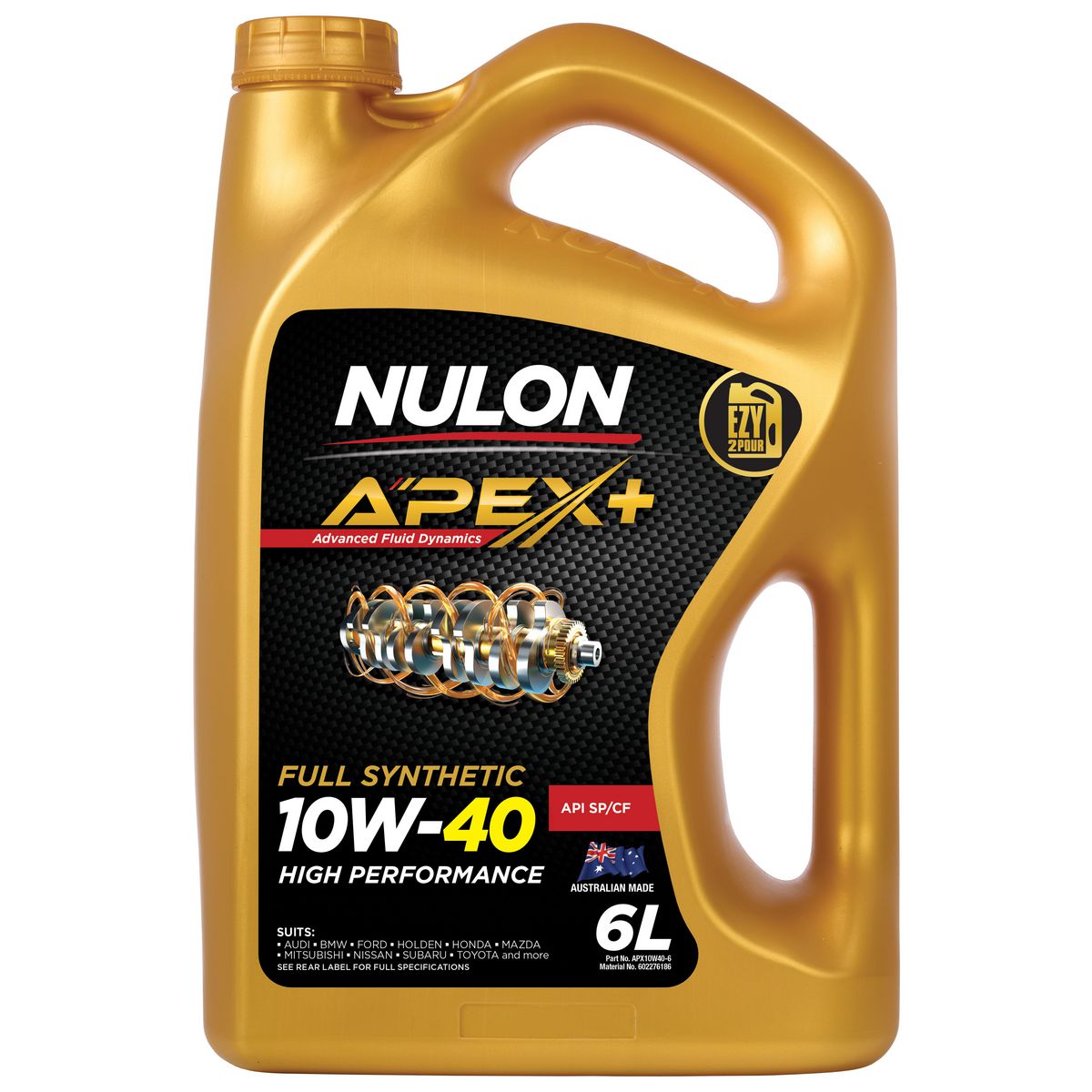 Nulon APEX+ 10W-40 Long Life Performance Engine Oil 6L Semi Synthetic APX10W40-6