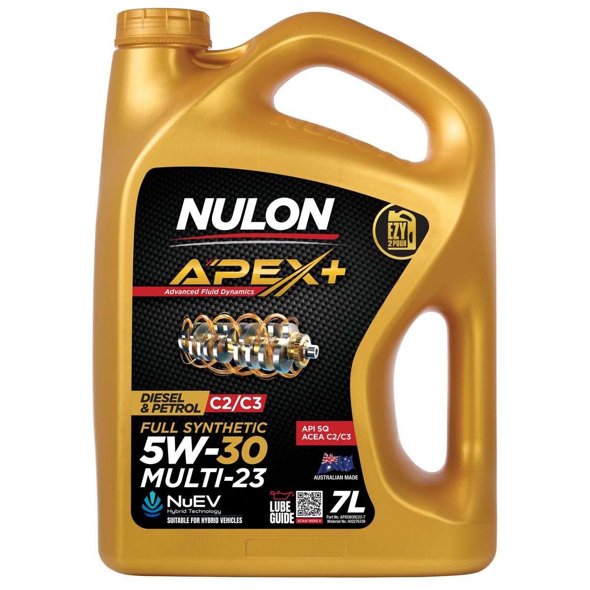 Nulon APEX+ 5W-30 Multi-23 Engine Oil 7L Full Synthetic APX5W30C23-7