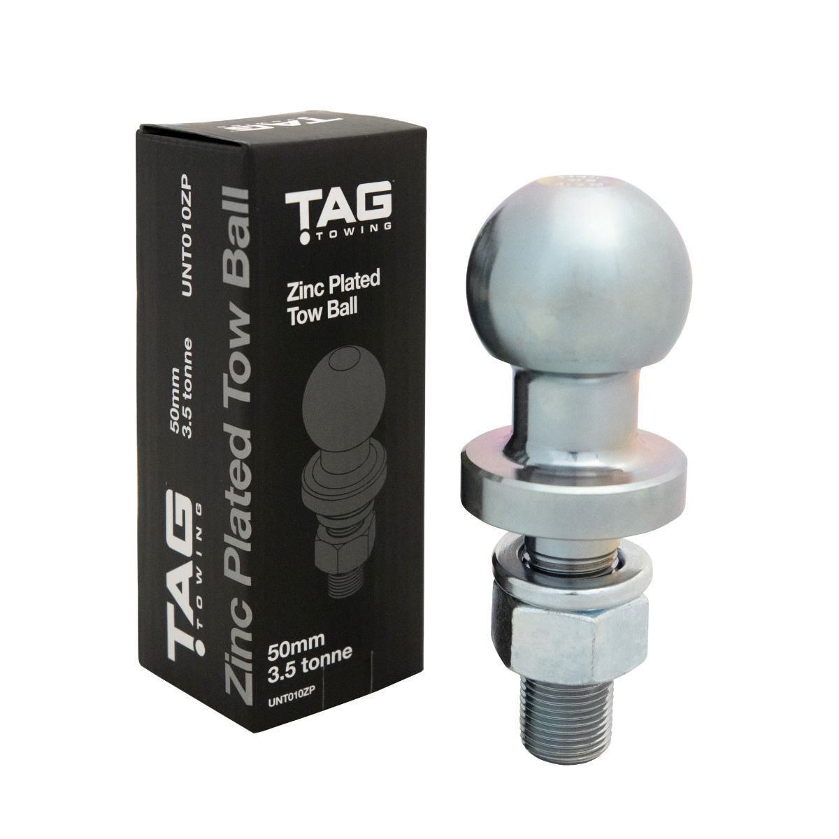 TAG Zinc Plated Tow Ball 50mm 3.5 Tonne UNT010ZP
