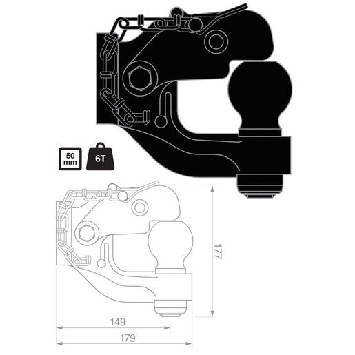 TAG Combo Pintle Hook 6 Tonne L4T02